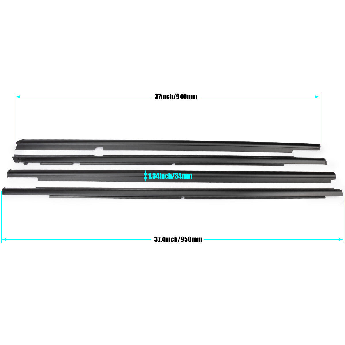 4x 5757A017 Weatherstrip sealing tape for Mitsubishi Lancer windows