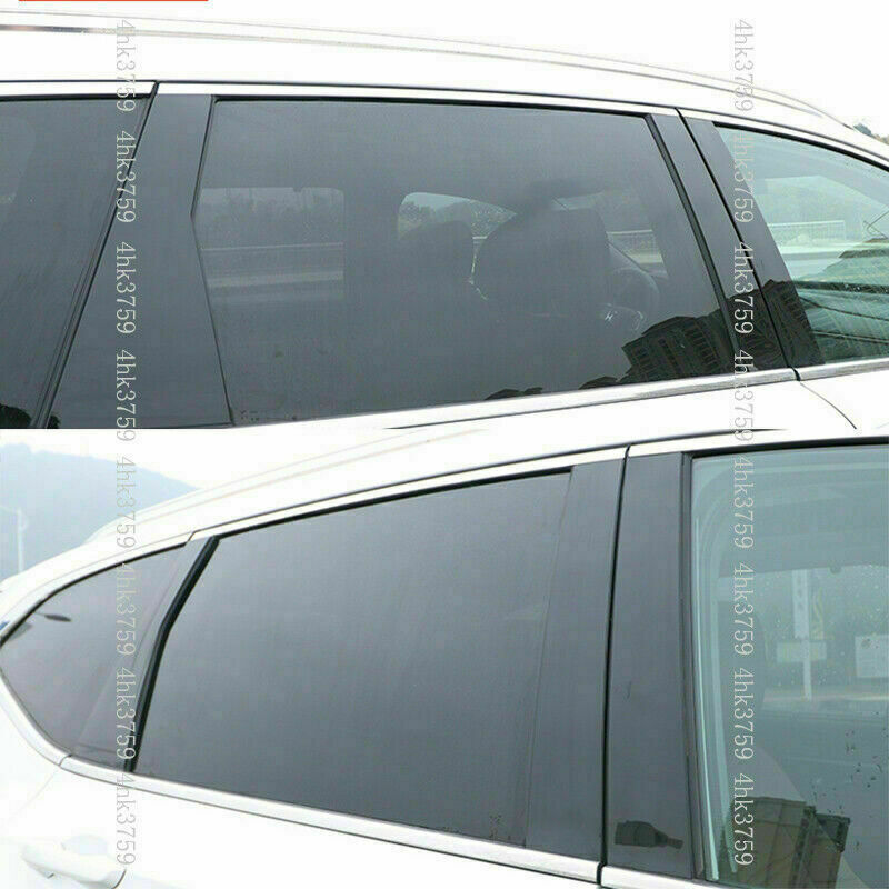 Black Pillar Posts for Honda For 2017-2022 6Pcs Set Door Trim Piano Cover Window