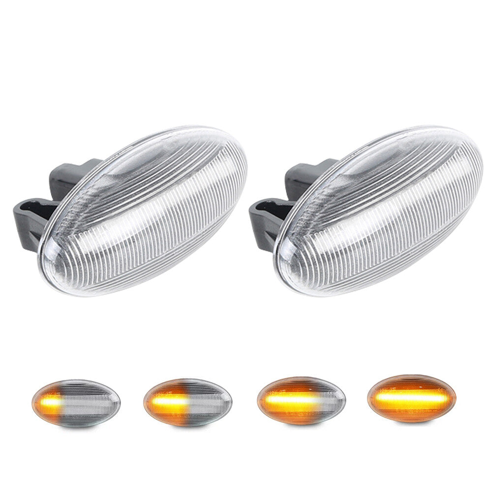 Front LH+RH LED Dynamic Turn Signal Lights for Peugeot 307 206 407 for Citroen C1 C2