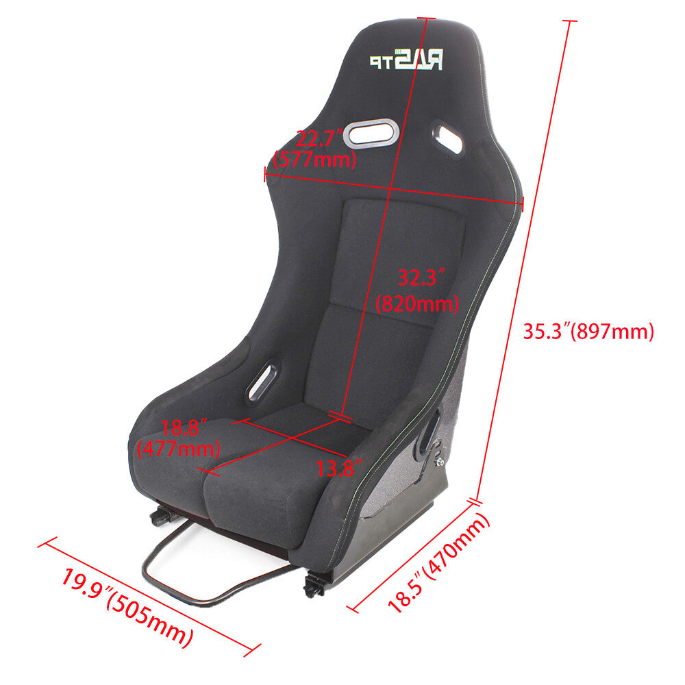 1Pair Pearlized Back Universal Adjustable Bucket Racing Seats with Slider Kit