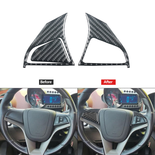 Carbon Fiber Steering Wheel Button Trim Type B for Chevrolet Sonic 2012-2016