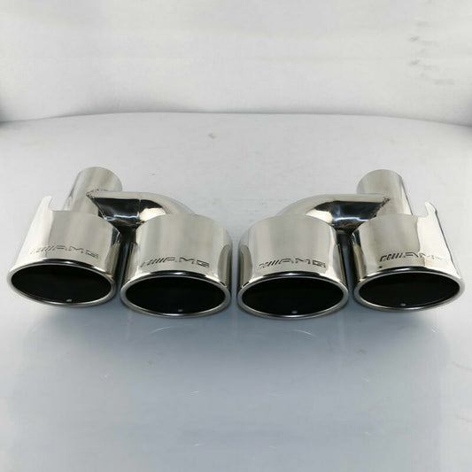 2.5'' Engraved AMG Dual Exhaust Tip for Mercedes-Benz 240mm Width Difffuser