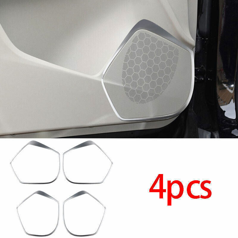 Fit for Cadillac XT4 2019-23 Silver Steel Inner Door Speaker Frame Cover Trim 4X