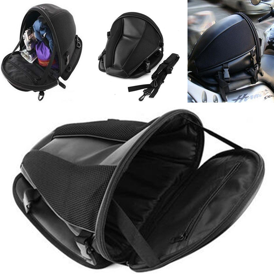 Motorcycle Backpack Tail Bag Back for Seat Storage Carry Hand Shoulder sport riding