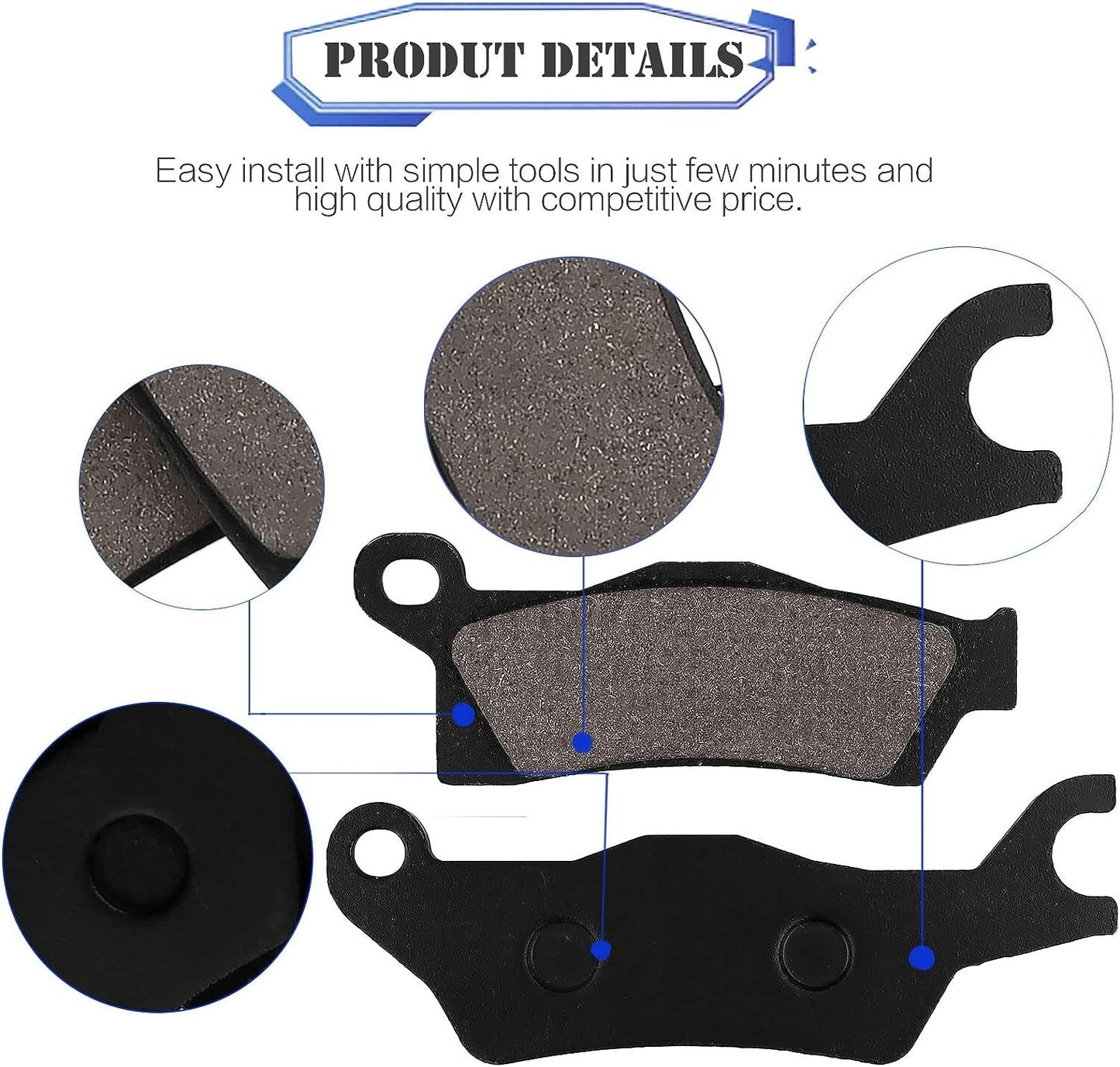 Brake Pad for Can-Am Outlander 1000 500 650 800 R 4x4 STD Max 450 800 EFI STD