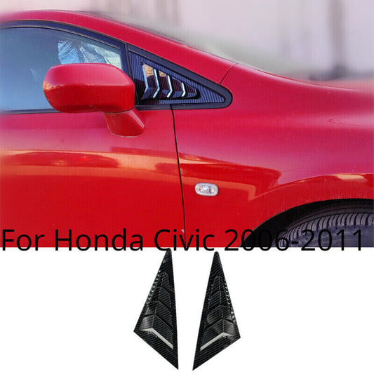 for Honda for Civic 2006-2011 Carbon Fiber Style A Pillar Front Triangle Panel Cover