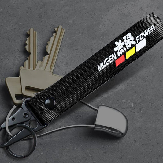 Car keychain metal key ring badge lanyard black Mugan suitable for Nissan
