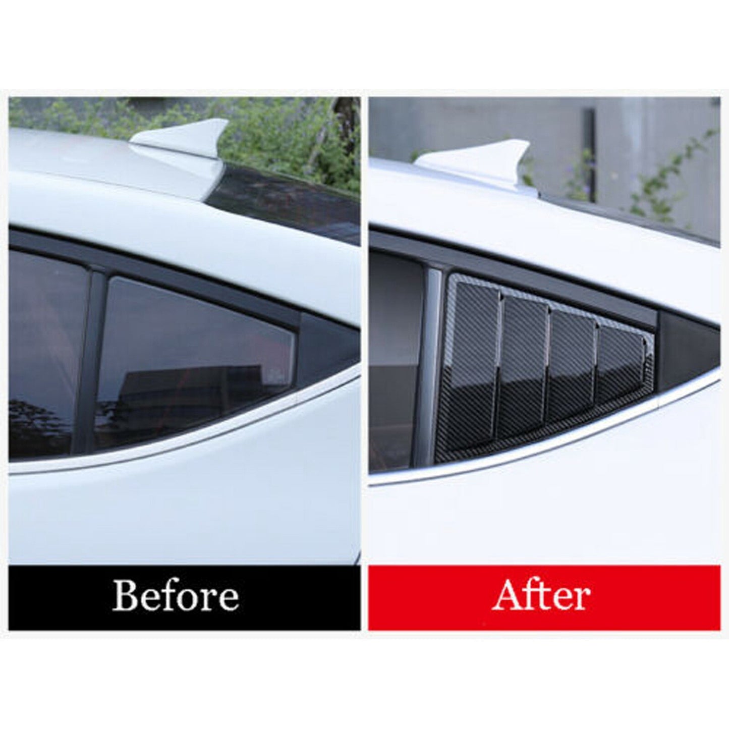 fit for HYUNDAI for Elantra 17-19 Carbon Fiber Window Side Louvers Vent Cover Trim AT