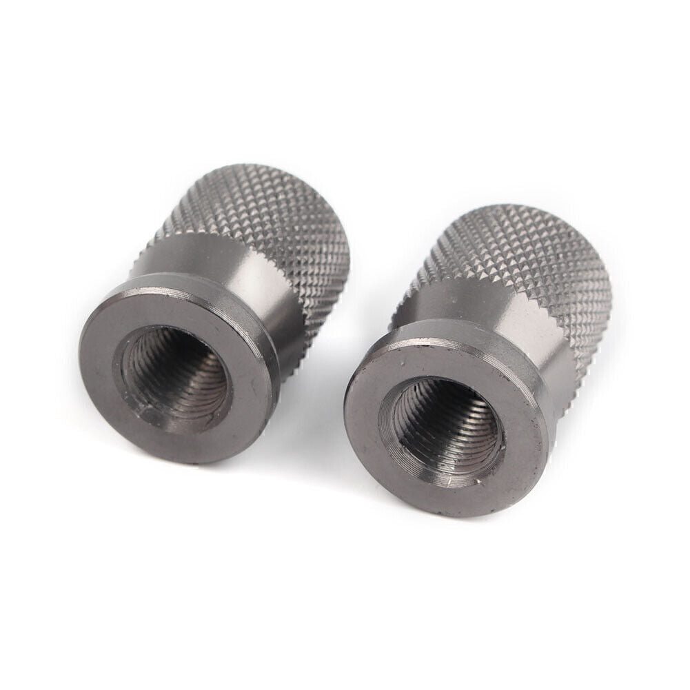 Pair Tyre Air Valve Caps Stem Cover Universal for Car Truck Motorcycle Bike Gray