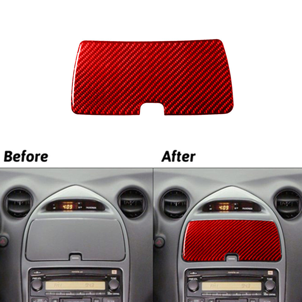Red Carbon Fiber Central Console Storage Box Trim for Toyota Celica 2001-2005
