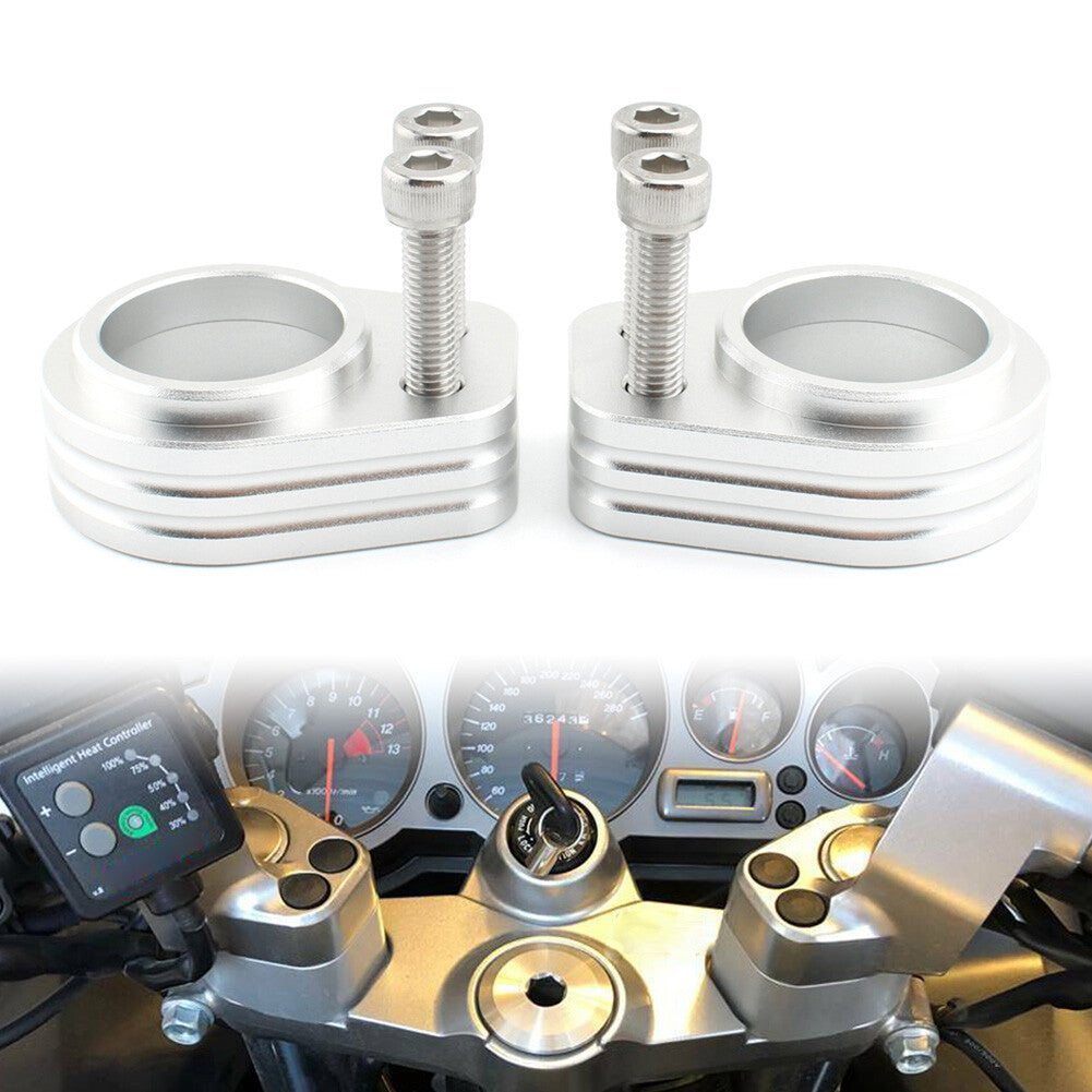 for Kawasaki ZZR1200 Motorcycle Handlebar Riser Spacer Riser Mount Clamp Chrome
