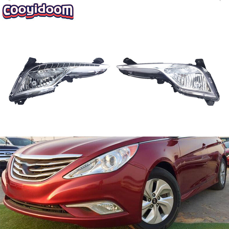 1 Pair Front Bumper 4 Wire LED fog light for Hyundai Sonata MK8 2013-2015