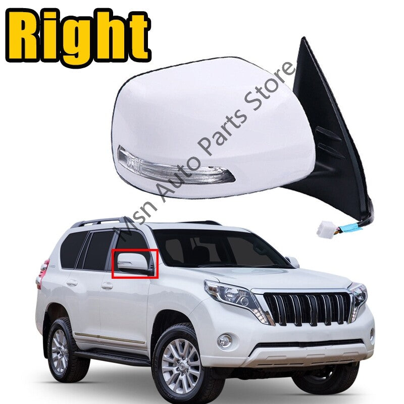 Right Rear Door Mirror White for Toyota for Land Cruiser Prado 150 Series 2009-2013