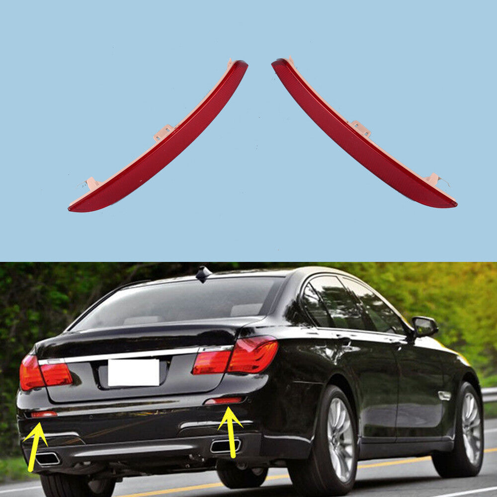 2x Left Right Side Rear Bumper Reflector Lens Red Fits For 7' F01 F02 F03 F04