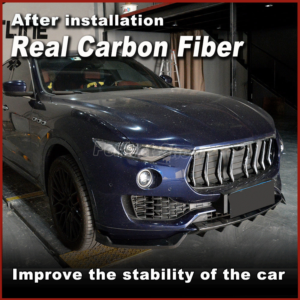 Fit for Maserati for Levante M161 16-17 REAL CARBON Front Bumper Center Lip Spoiler