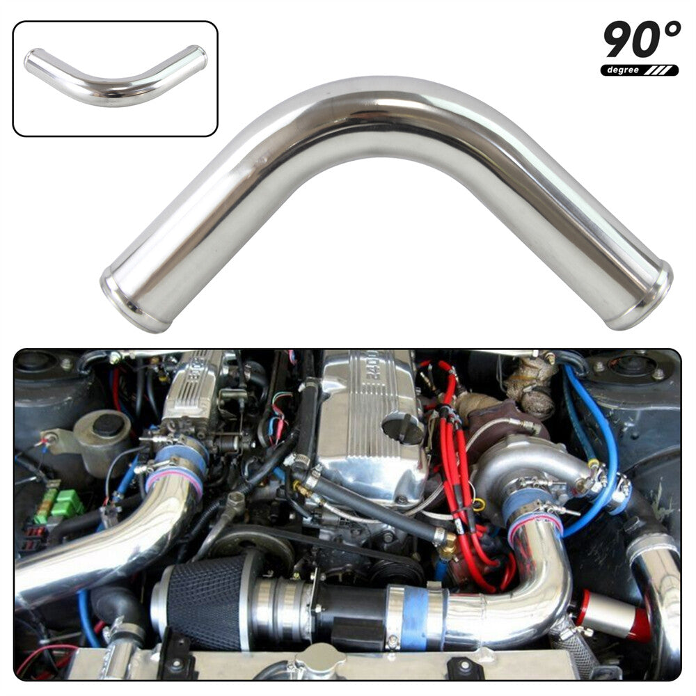 90 Degree 38mm 1.5 Aluminum Intercooler Intake Pipe Piping Tube Hose Silver