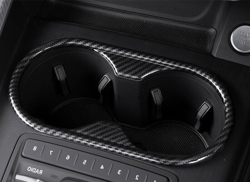 for Audi A4 A5 2017-20 ABS Carbon Fiber Console Water Cup Frame Cover Trim 1PCS