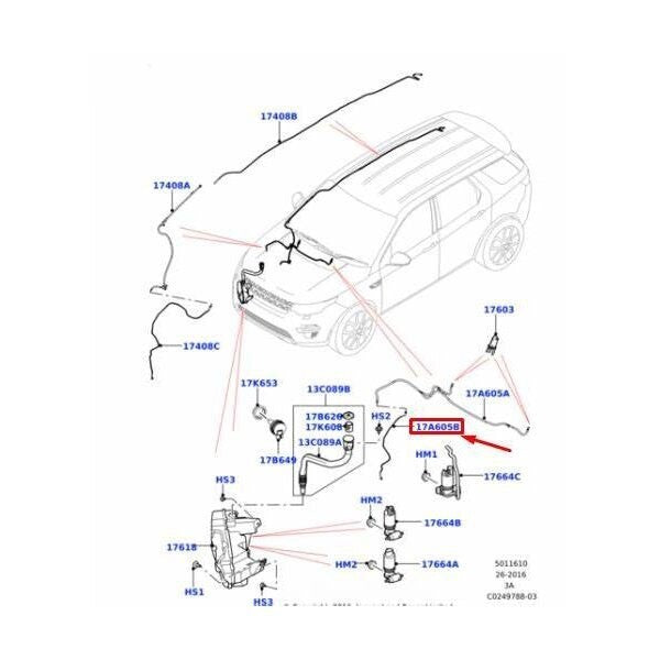 Suitable for Land Rover Discovery Sport Windshield Washer Hose LR077441