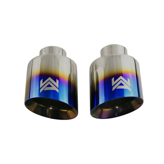 1PC Blue Universal 2.5'' inlet 4.5'' outlet Exhaust End Tips Muffler Tips 152mm