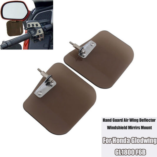 2PCS Smoke Air Wing Deflector Windshield Mirror Mount for Honda GL1800 02-17 F6B