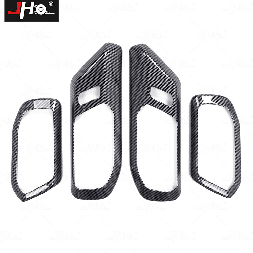 Glossy Carbon Fiber Inner Door Handle Pull Cover Trim for Ford Bronco 2021-2024