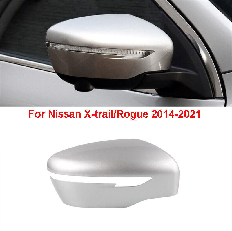 Silver Right Side Rearview Mirror Cover Shell Cap for Nissan X-trail/Rogue 14-21