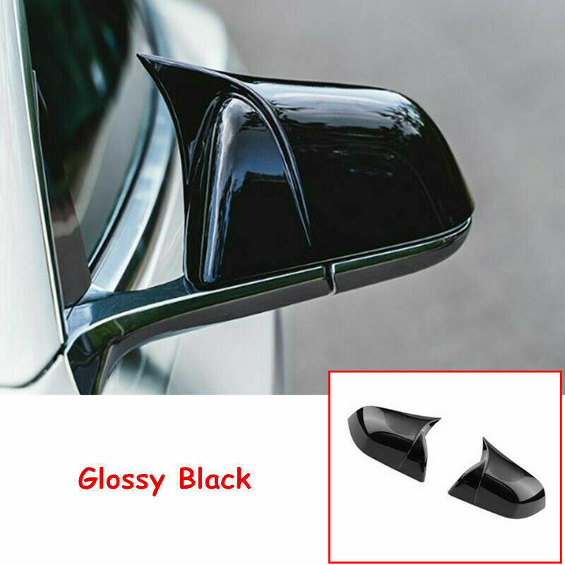 Glossy Black Ox Horn Side Rearview Mirror Cover Trim for Tesla Model 3 2017-2023