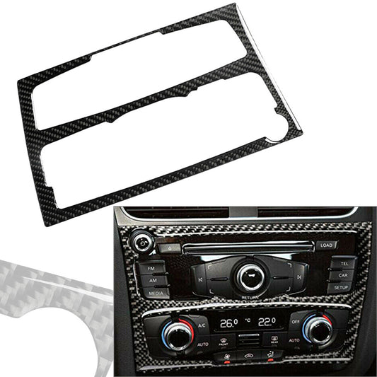 Carbon Fiber Console AC/ CD Panel Frame Cover Trim for Audi for A4 B8 for A5 2010-2016