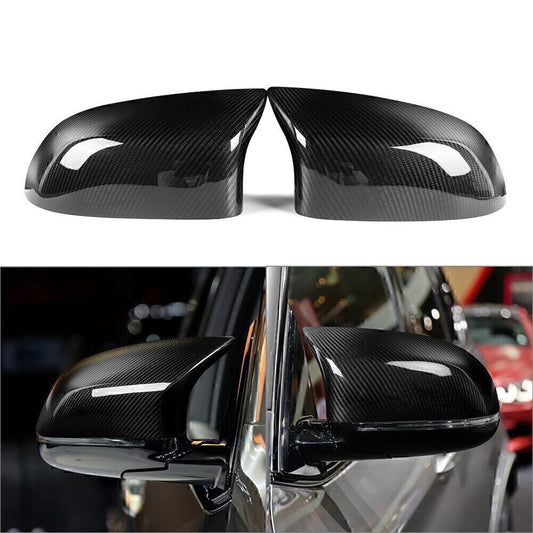 Carbon fiber style side mirror cap trim suitable for BMW F85 X5M F86 X6M 2015-18