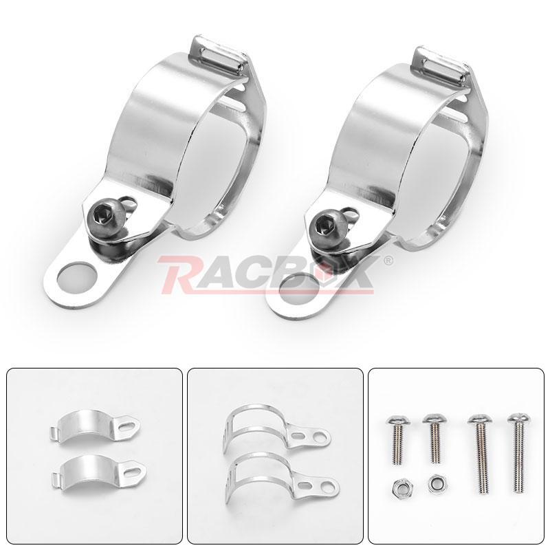 2x Metal Turn Signal Light Mount Bracket for Motorcycle with 35-51mm Front Fork