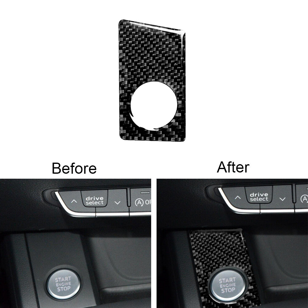 for Audi for A4 B9 2017-2019 Carbon Fiber Interior Start Key Hole Cover Trim Sticker