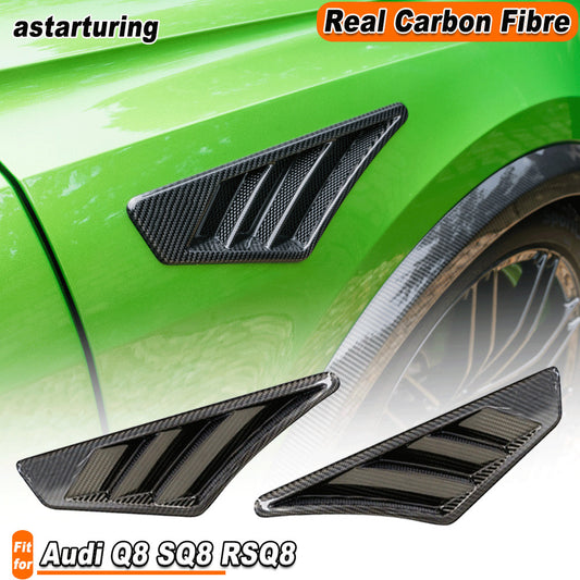 Fit for Audi Q8 SQ8 RSQ8 2019-2023 DRY CARBON Side Air Vent Fender Insert Covers