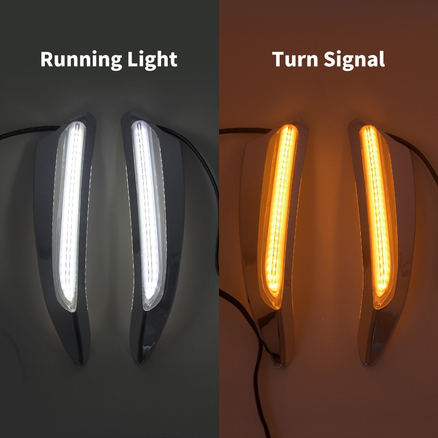 Chrome Front Vent Trim Light Running Turn Signal Fit for Honda Goldwing 2018-21