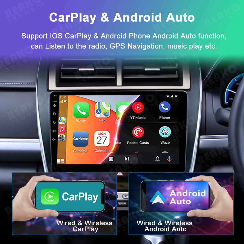 4 + 64GB Apple CarPlay Car Radio Android 13 GPS Navi BT for 2012-2014 for Toyota for Camry