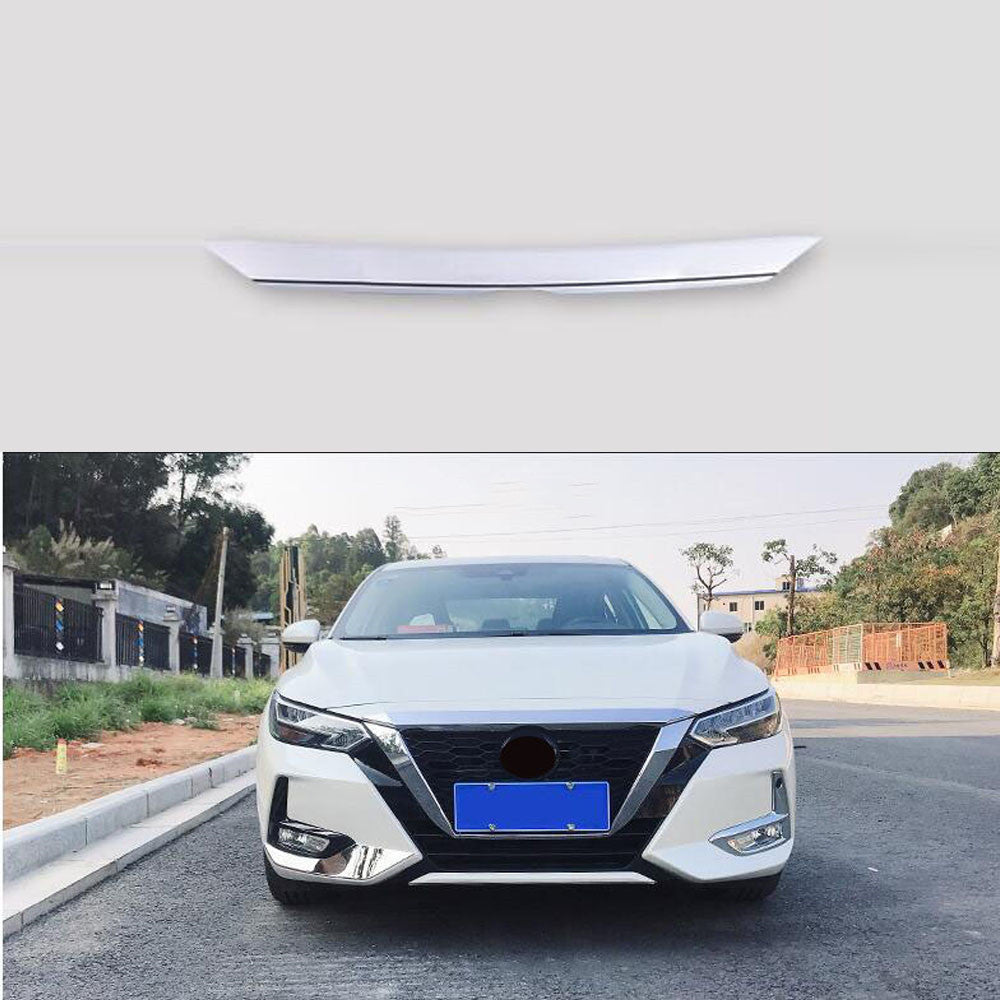 for Nissan Sentra Sylphy 20-23 Chrome ABS Front Hood Grill Molding Cover Bonnet