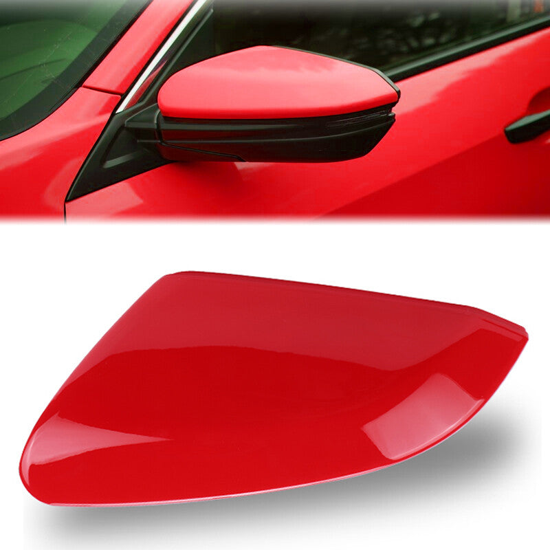 Front Left Driver Side Mirror Cap Cover Replacement Red for Honda for Civic 2016-21