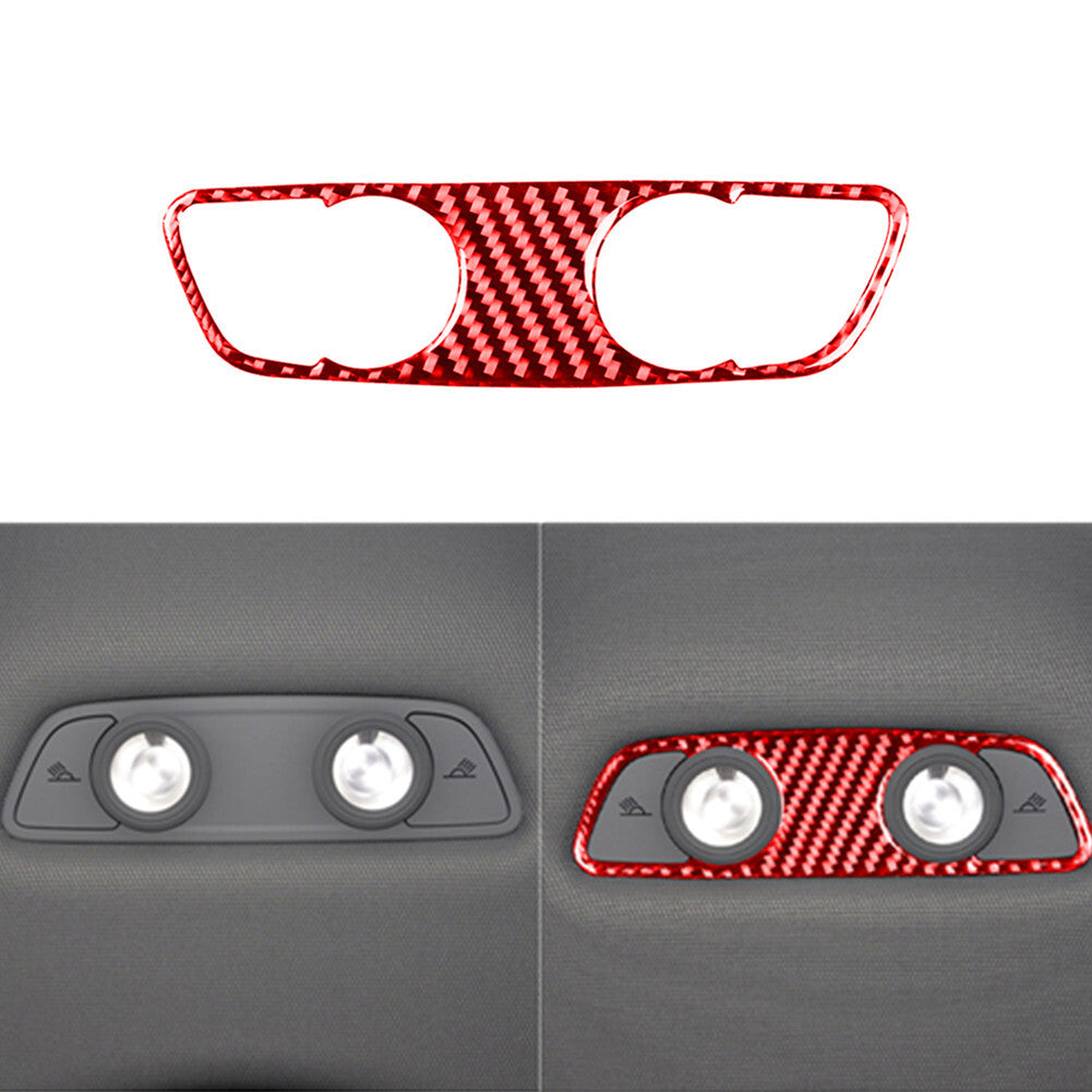 for Audi for A4 B9 2017-2019 Red Carbon Fiber Rear Reading Light Sticker Cover Trim