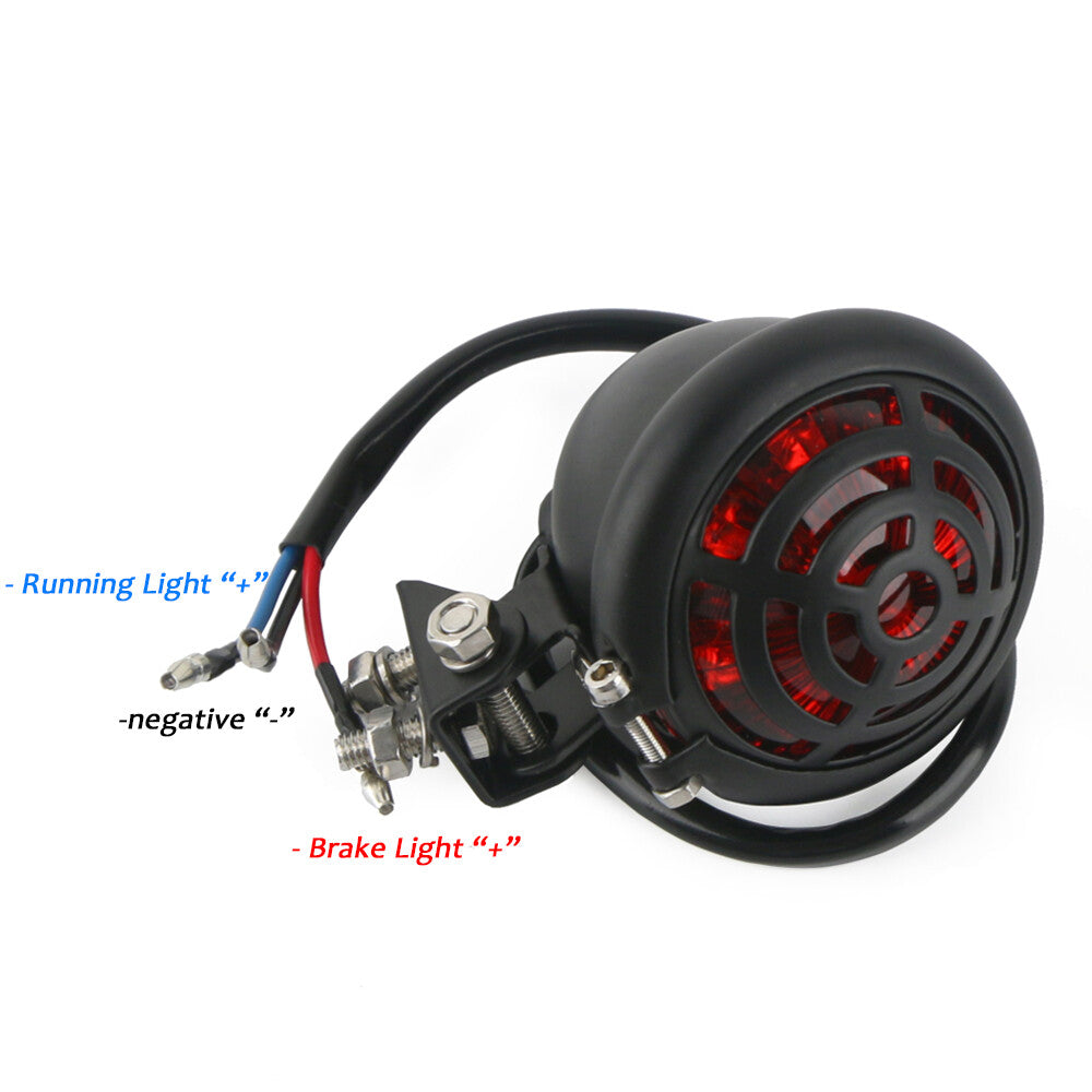 Motorcycle LED rear stop brake taillight for Harley Bobber Cafe Racer ATV - Black