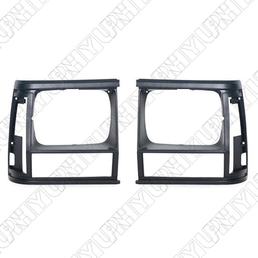 For 1991-1996 for Jeep Cherokee Black Headlight Bezel LH RH Set 55034078 55034079