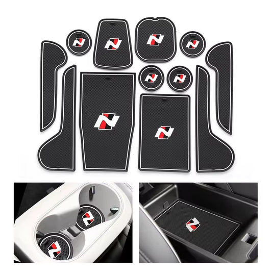 for Hyundai IONIQ 5 Anti-Slip Gate Slot Mat Door Groove Pad Cup Coaster White