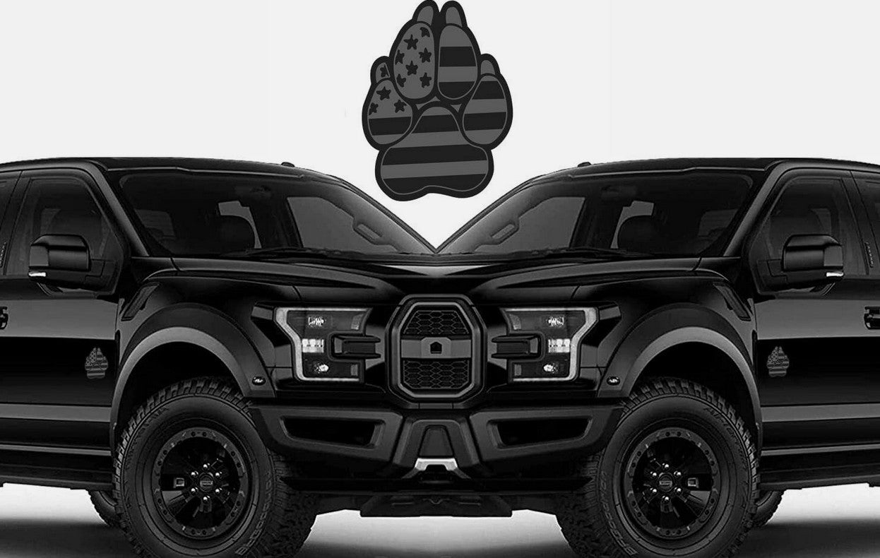 Car side fender rear boot badge decal black magnetic dog paw  for ford