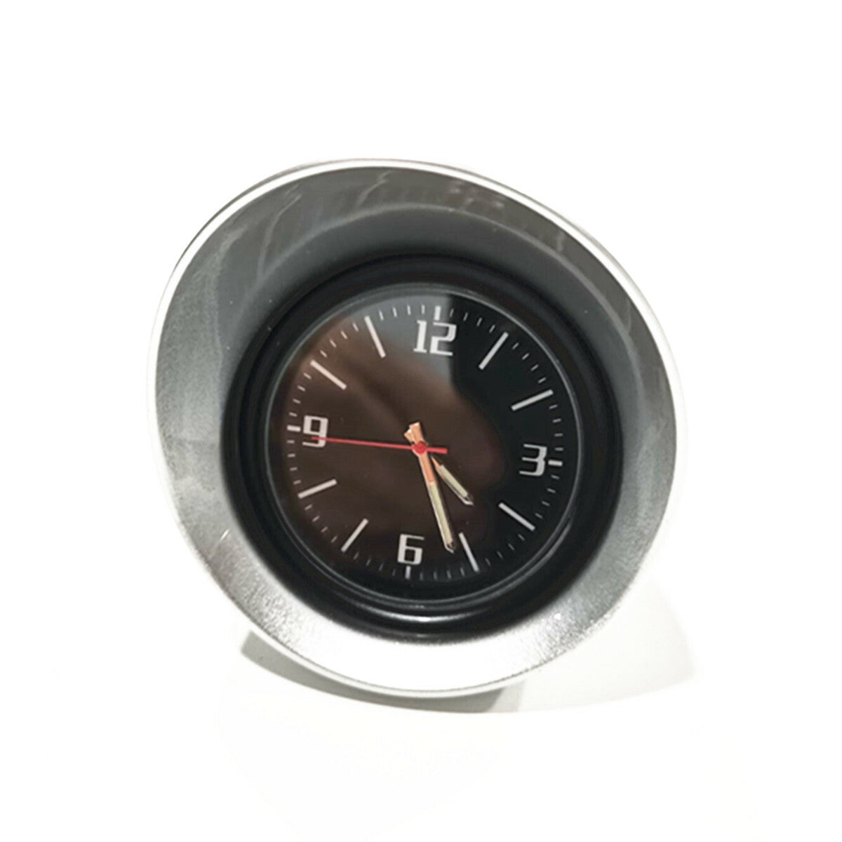 Silver Pointer Clock Round Display Car Truck Interior Accessories Dash Mount
