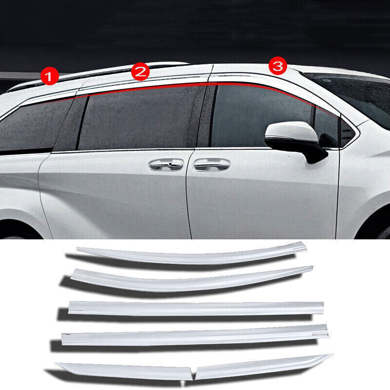 for Toyota for Sienna 2021-2023 Chrome ABS Window Visor Vent Shade Sun Rain Guard 6x