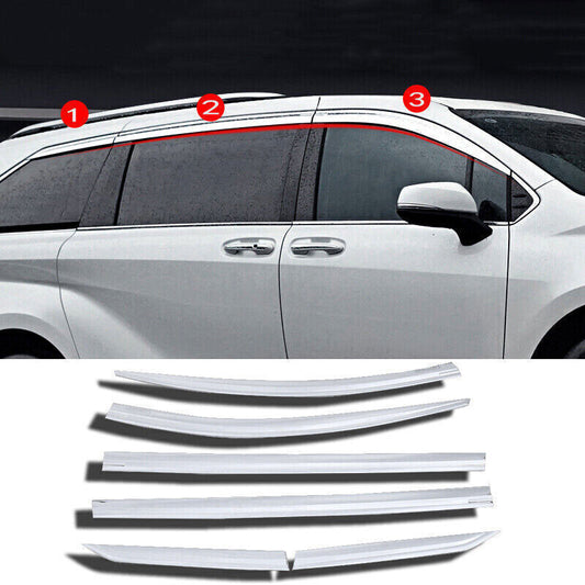 for Toyota for Sienna 2021-2023 Chrome ABS Window Visor Vent Shade Sun Rain Guard 6x