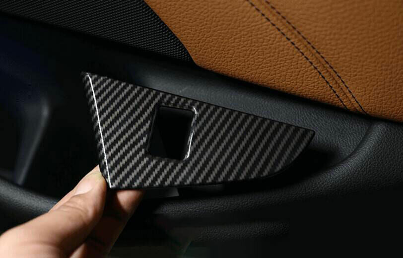 for BMW 5 Series 2018-2023 ABS Carbon Fiber Tailgate Rear Door Button Cover Trim