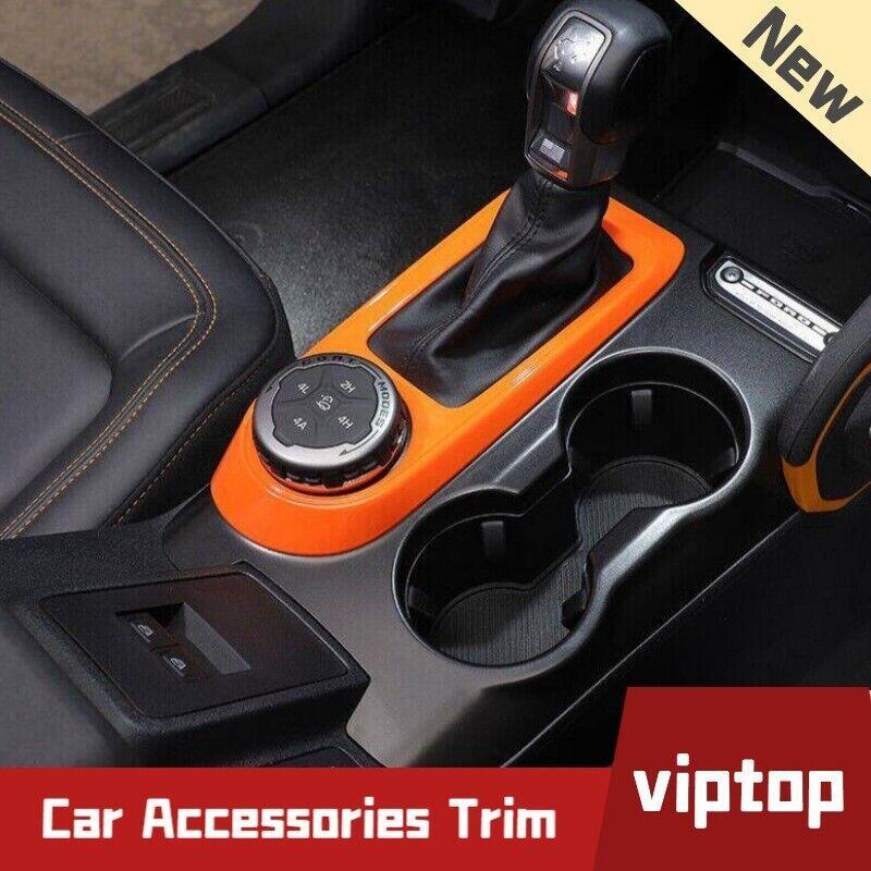 for Ford Bronco 2021-2023 Orange ABS Inner Console Gear Shift Panel Cover Trim