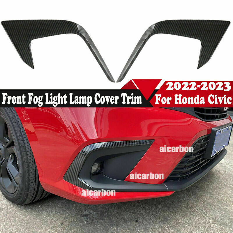 2022-2023 for Honda for Civic ABS Carbon Fiber Color Front Fog Light Lamp Cover Trim