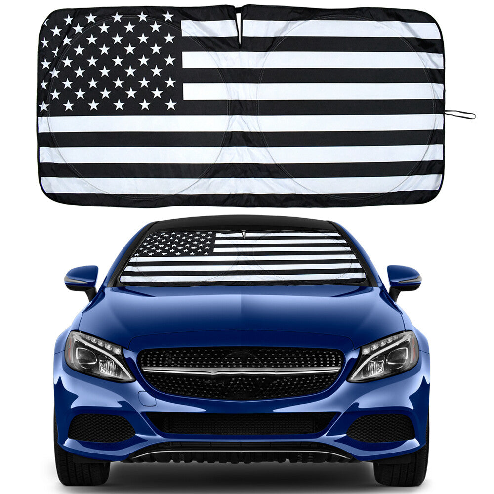 for Cadillac US Flag Car Windshield Sun Shade Reflective Anti UV Shield Cover
