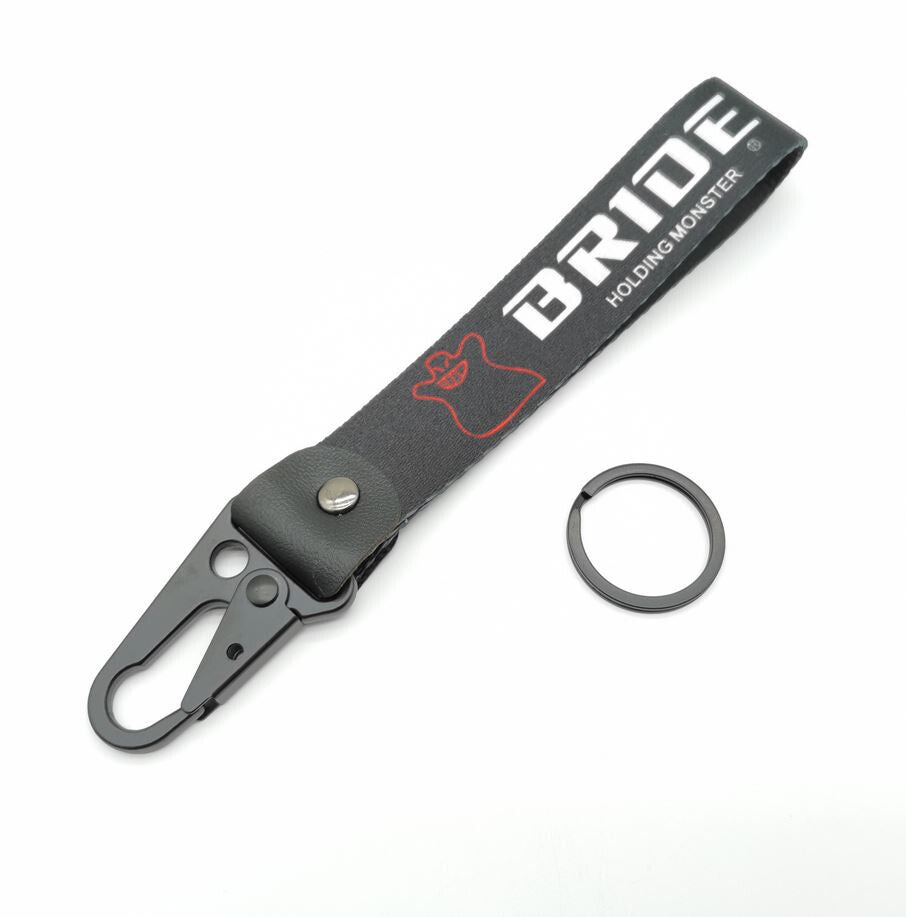 Car keychain/key ring with lanyard, car accessories, bridal, black, suitable for Nissan .