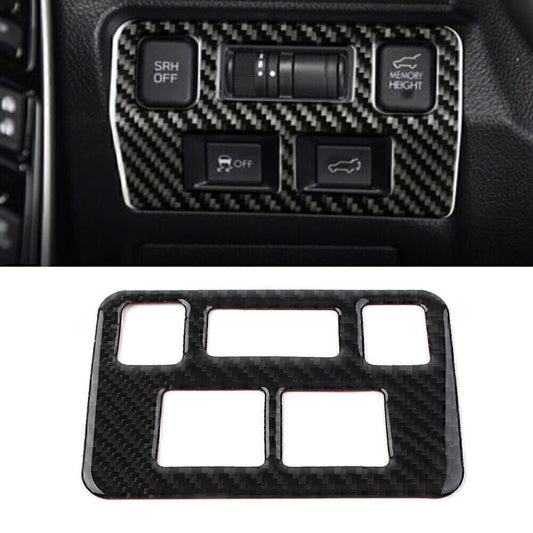 Carbon Fiber Headlight Button Frame Cover Trim for Subaru Forester 2013-2018